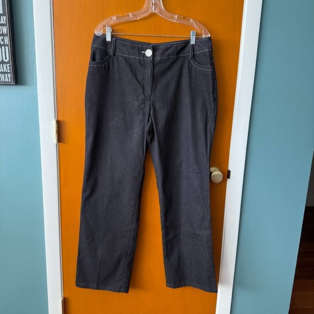 Chapter One Pants Womens Size 16 Black Straight Leg Stretchy NWOT